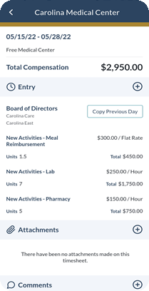 individual timesheet screen